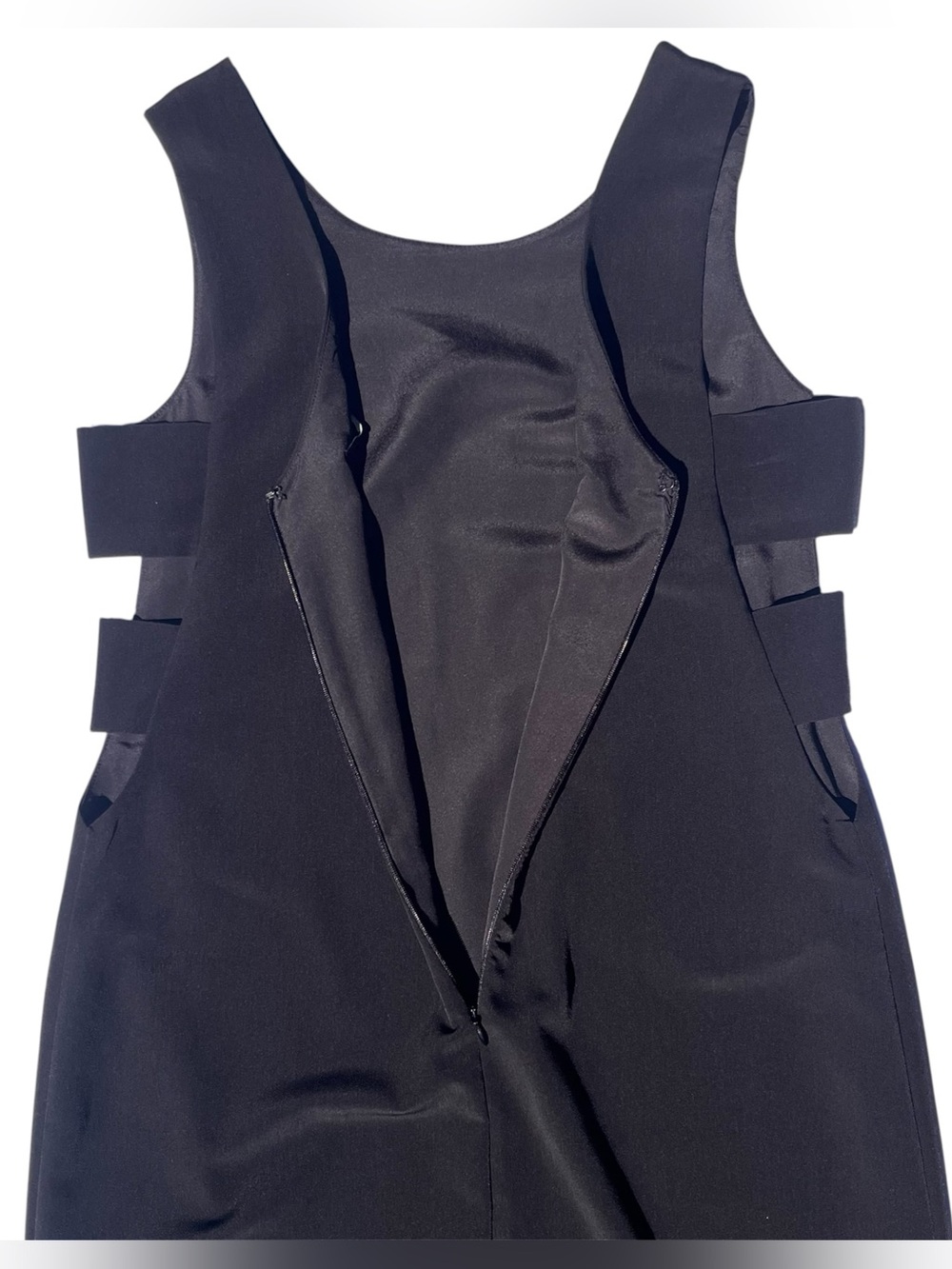 NWT Cutout Midi Dress LBD Minimalist Sheath Cocktail S Black Office Siren Corp - Picture 11 of 12